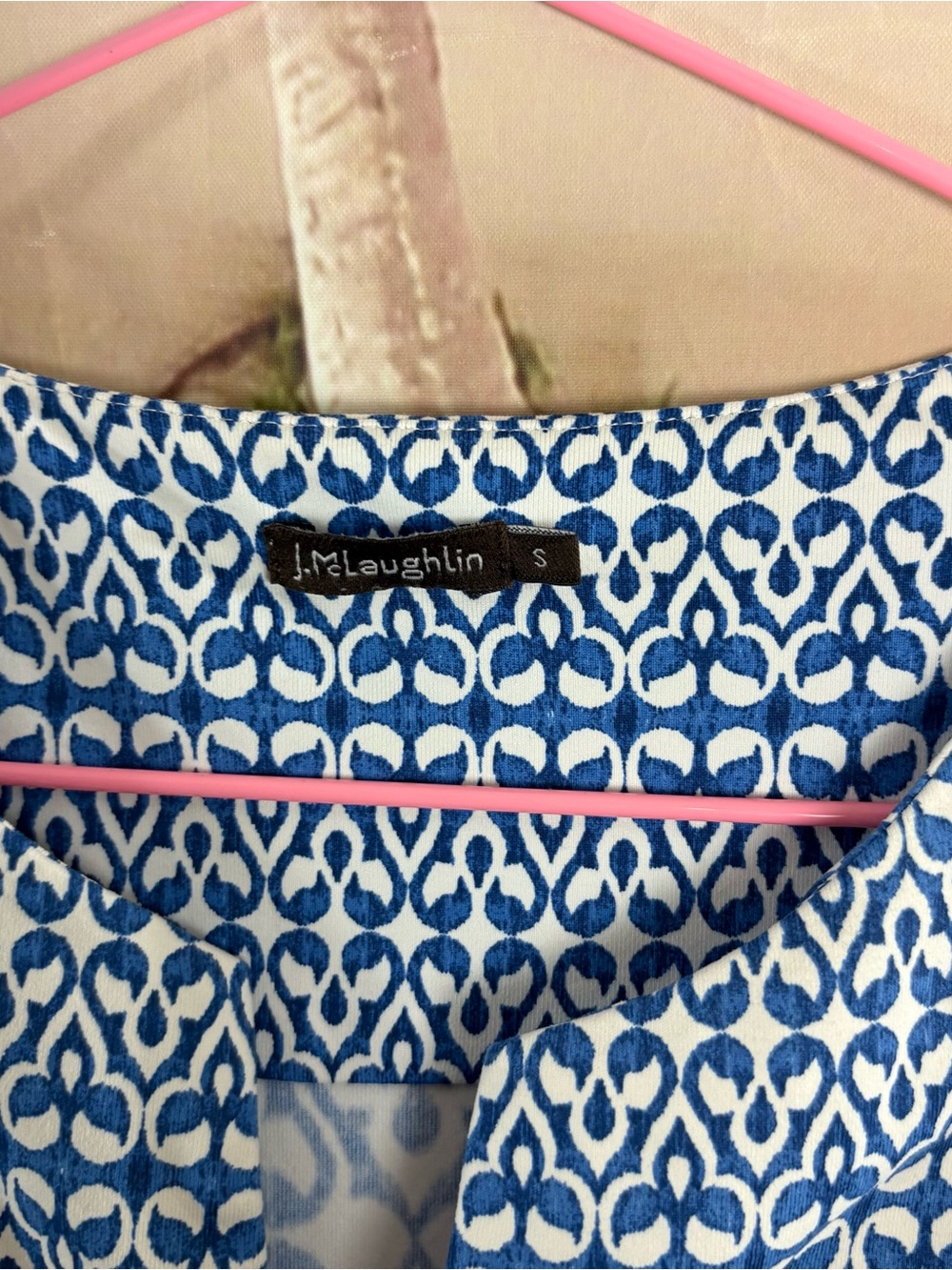 J. McLaughlin Navy and White Printed Sleeveless Midi Dress - Picture 9 of 9